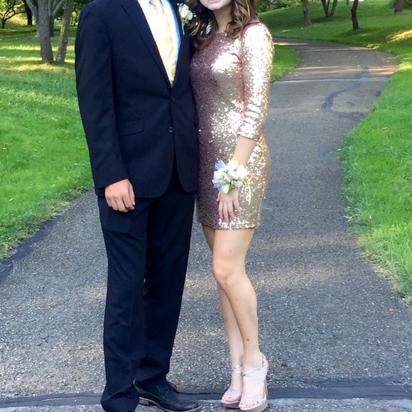 Nordstrom Gold Sequin Dress sz small - Picture 5 of 5